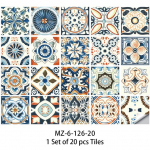 20 tk Boheemlaste stiilis plaatide seinakleebis K&ouml;&ouml;k Backsplash Vannitoa kapi renoveerimine Peel and Stick veekindla kunsti seinakleebised 10cmX10cmX20pcs