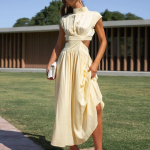 Elegantne suvine v&auml;ljal&otilde;igatud seksikas naiste kleit vabaaja kaelarihm Line elegantne kleit varrukateta avatud v&ouml;&ouml;kohaga Y2k peokleidid 25544 S orion i v&auml;rv