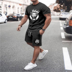 Suvine meeste 3D-prindiga t&auml;nava T-s&auml;rk, sportlik liibuv Lion King vabaaja mood top l&uuml;hikesed p&uuml;ksid, spordir&otilde;ivad, kaheosaline komplekt S