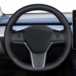 Auto Rooli Kate Rooli M&auml;his Suede Nahk Originaal Rooli Punutis Tesla Model 3 2015-2021 Model Y jaoks Style 13