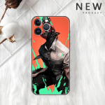 Armas Cartoon Chainsaw Man mustriga &uuml;mbris Apple Iphone 11 13 14 12 Pro Max 7 8 Xr X 6 5 5s Se 2022 13promax Phone Funda jaoks iPhone 11