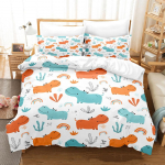 Laste voodipesukomplekt Dinosauruste tekikott ja padjap&uuml;&uuml;r 2/3 t&uuml;kki hiiglaslik metsaline tr&uuml;kk t&auml;issuuruses pehme kodukaunistus Baby 100x135cm