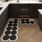 Korea INS k&ouml;&ouml;gimatt &otilde;livastane ebaregulaarne k&ouml;&ouml;givaip, imav &auml;ravoolupadi, lihtne sissep&auml;&auml;su uksematt vannitoa p&otilde;randamatt 40cmx60cm 1pc must