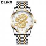 Uus TOP-br&auml;ndi luksuslik meeste k&auml;ekell Box Night Light sihverplaadiga veekindlad meeste kvartskellad Dragon