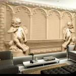 3D seinamaalingute tapeet Euroopa stiilis 3D stereoskoopiline ingel elutuba teler Diivan Taust Magamistoa 3D fototapeet 200 cm(W) x 140 cm(H)