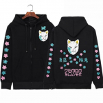 Mehed Naiste Pusa, Moodne dressipluus Anime Deemon Slayer Cosplay Lukkmantel S&uuml;gistalvine Street Style Top T&otilde;mblukuga T&auml;navar&otilde;ivad Lahti topp S must