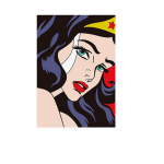 Naiste ilu, punased huulekunstid Roy Lichtensteini plakat, l&otilde;uend, maalimine seinapildid esikus t&uuml;drukule magamistoas kodukaunistusega kingitus ilma raamita 21*30cm