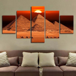 5 t&uuml;kki maastik p&auml;ikeseloojang Egiptuse k&otilde;rbep&uuml;ramiid l&otilde;uend maalimine plakatid ja tr&uuml;kised seinapildid elutuba kodukaunistus ilma raamita 20x35cm*2 20x45cm*2 20x55cm*1