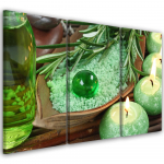Kolmeosalise pildiga l&otilde;uenditr&uuml;kk Green Zen Spa Candle 60x40 roheline