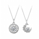 Originaal Mossan Diamond 925 Sterling Silver P&auml;ikese ja Kuu armastajate kaelakee Graveeringuga The Minority Collarbone ripatsi Korea versioon
