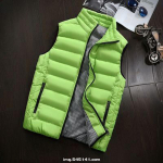 Talvine soe meeste mood &otilde;huke puuvillane polsterdatud vest varrukateta sulejope M roheline