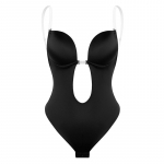 Naiste Deep V &uuml;hes t&uuml;kis aluspesu rinnahoidja terasr&otilde;nga seljatoruga, kogu keha kujundaja S must