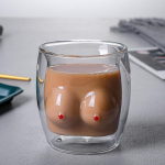 2 tk Seksikas naise rinnakorv kahekihiline klaastass Naljakas kodukontor Joogiklaasibaar Restoran Unikaalne kohvik Kokteili&otilde;llekruus Breast Cup 300ml