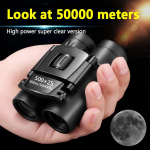 Teleskoopbinoklid 500x25 mini kaasaskantav suum HD 50000m v&otilde;imas kokkupandav pikamaa h&auml;maras &ouml;&ouml;n&auml;gemine professionaalne telkimine Singer binocular must