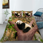 3D hiiglasliku panda mustriga voodipesukomplekt voodipesu voodipesu komplekt voodipesu kate padjap&uuml;&uuml;r 2/3 t&uuml;kki kodukaunistus pehme mikrokiud Baby 100x135cm
