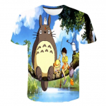 Totoro T-s&auml;rgid Naljakad armsad anime 3D-s&auml;rgid Miyazaki Hayao Totoro T-s&auml;rk Mood vabaaja suvetopsid l&uuml;hikeste varrukatega s&auml;rgid S