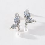 Pinkdudu 2023 suvine s&uuml;mmeetriline sinine liblikas k&otilde;rvar&otilde;ngad romantilised p&auml;rlitest ripatsiga putukak&otilde;rvar&otilde;ngad naistele PD1203 sinine