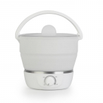 Kokkupandav elektriline kuumpott Kaasaskantav multifunktsionaalne elektriline hautamispott reisipott elektriline veekeetja valge