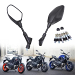 Mootorratta k&uuml;lgmised tahavaatepeeglid Tahavaatepeegel YAMAHA MT01 MT03 MT-07 MT-09/Tracer FJ09 MT10 Tracer jaoks black