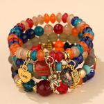 4 tk Bohemia Owl Charm helmestega k&auml;ev&otilde;rukomplekt naistele Statement K&auml;sitsi valmistatud helmestest kett K&auml;ev&otilde;rud Naiste Boho ehted Kingitused