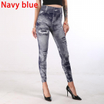 Seksikad elastsed imitatsioonid Faux teksad s&auml;&auml;rised k&otilde;rge v&ouml;&ouml;kohaga p&uuml;ksid Fitness Slim s&auml;&auml;rised Sport Push Up s&auml;&auml;rised naistele 2XL tumesinine v&auml;rv