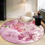 Retro elegantne suur lilleline 3D vaip &uuml;mmargune tool matt Klassikaline diivanilaua vaip Esik Euroopa stiilis kaunistus voodi vaip Diameter 60cm