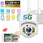 5 GHz ja 2,4 GHz WiFi juhtmeta kaamera 8 LED-i infrapuna &ouml;&ouml;n&auml;gemise veebikaamera veekindel seire kuppelkaamera toetab reaalajas sisek&otilde;net UK Plug valge