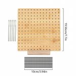 4-tolline kudumiskomplekt Blokeerimislaud bambusest heegeldatud Granny Square K&auml;sit&ouml;&ouml;na valmistatud puidust heegeldatud tarvikud 7.7Inch