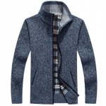 Meeste pika lukuga kootud sviiter pehme ja paksu isolatsiooniga Trendikas top kampsun ja jakk 3XL sinine