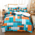 3D ehitusklotsivoodipesukomplekt M&auml;nguasjade tekikott Padjap&uuml;&uuml;r 2/3 S&uuml;nnip&auml;evakingitus DE135 * 200 Poiste tuba T&auml;issuurus Kiiresti kuivav Pehme Kodutekstiil Baby 100x135cm