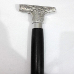 Brass Silver Darby Head Handle 93.98 cm Black Wood Walking Stick Cane