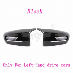 M4 style Rearview Mirror Cover Cap Carbon Fiber / Black for BMW 3 4 5 7 8 I3 Series G11 G12 G15 G16 G30 G31 G38 G20 G21 Black-2pcs