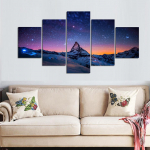 L&otilde;uendi HD-prindid Plakat Kodukaunistus 5 paneeli T&auml;histaevas &uuml;le m&auml;gede Maalimine Modulaarne elutuba Seinakunst Pildiraam Ilma raamita 20x35cm*2 20x45cm*2 20x55cm*1