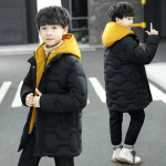 Talvised soojad lastejoped Poiste riided soojad jakid pika kapuutsiga mantlid veekindlad paksud poistele 130 must