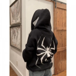Y2k Naiste Spider Print Hoodies Naiste Hip Hop T&otilde;mblukuga Pikkade Varrukatega Jakk Mantlid S&uuml;gistalvine Harajuku Vaba kapuutsiga kampsun XL