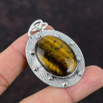 Tiigrisilma ripats 925 sterlingh&otilde;bedast ripats k&auml;sitsi valmistatud &otilde;rn ehtekomplekt originaalkiviga ripats kihlumiskingitus pruudile stiilsed ehted