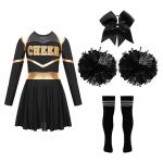 Cheer Leader Halloweeni kost&uuml;&uuml;m t&uuml;drukutele pikkade varrukatega kleidiriietus pom pomidega cheerleading tantsimiseks 11-12 Years must