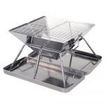 Roostevabast terasest restist grill-s&ouml;egrill kokkupandav s&ouml;egrill v&auml;lik&auml;mpinguks matkamiseks matkamiseks h&otilde;be