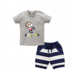 Lastele beebipoisile t&uuml;drukule 2 tk. l&uuml;hikeste varrukatega p&uuml;kste T-s&auml;rgi &uuml;likond, suvine multifilmi puuvillased komplektid 12M