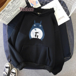 Kawaii Totoro stuudio Ghibli kapuutsid Harajuku naiste riided Jaapani animetr&uuml;kiga dressipluus 2022 uus naljakas multikas, naiste kapuuts 2XL