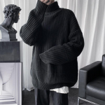 S&uuml;gistalvine vabaaja turtleneck pullover meeste pikkade varrukatega kampsun Korea stiilis soojad silmkoelised kampsunid XXL valge