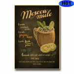 Vintage kokteilimen&uuml;&uuml; plakatid Mixology Retsepti armastajate juhend Plakat Kohvik Baari Seinakaunistus Kodu Ruumide kaunistamine Maalimine 30x21cm