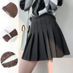 S&uuml;gis- ja talvine naiste plisseeritud seelik paksendatud tviidseelik k&otilde;rge v&ouml;&ouml;kohaga A Word &otilde;huke &otilde;huke poolkeha seelik XS tumehall v&auml;rv