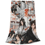 Taltsutamatu Mo Dao Zu Shi tekk flanellist kevads&uuml;gis Xiao Zhan Wang Yi Bo &uuml;lipehmed tekid kodureiside voodikatte jaoks 100x125cm (40x50inch)