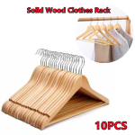 10tk puidust t&auml;ispuidust riidepuud majapidamises rippuvad riided libisemiskindlad mittej&auml;ljekindlad riided rippuvad riidekapp Puidust puidust rippriiul 10PCS vana puu v&auml;rv