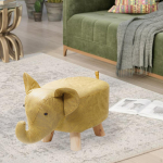 Animal Footstool jalatugi, puidust jalgadega, Cartoon Bench kaasaskantav hoiuruum Armas Ottomani taburet, valge
