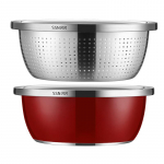 04 Roostevabast terasest mikropoorne kurn, 5QT suur mahutavus koos segamisn&otilde;uga K&ouml;&ouml;giviljade, puuviljade ja riisi pesemiseks ning keedetud pasta kurnamiseks(2PC)