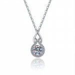 Naiste 925 h&otilde;bedast kaelakee 1,0 CT VVS1 moissanite teemant &otilde;&otilde;nes k&otilde;rvitsa ripats Kaelakee GRA sertifitseeritud moissanite ehted 1ct vvs1 moissanite