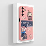 Telefoni&uuml;mbris Samsung Galaxy A15 A 15 4G 5G kate, luksuslik moodne disain matt must ruudukujuline kvaliteetne pehme vedel silikoonkest Samsungi kaitseraua jaoks Samsung A15