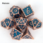 7 tk Golden Green Fish metallist t&auml;ringud Tahke metallist mitmetahuline t&auml;ringukomplekt, mis sobib rollim&auml;nguks RPG lauam&auml;ngu kaardim&auml;nguks mitmev&auml;rviline